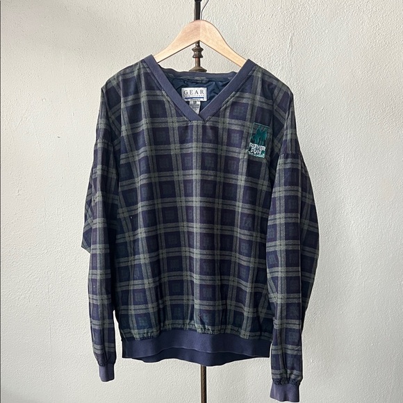 Gear For Sports Other - Vintage Golf Plaid Pullover Windbreaker Mens XL
